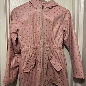 Girls Pink Polka Dot Utility Jacket